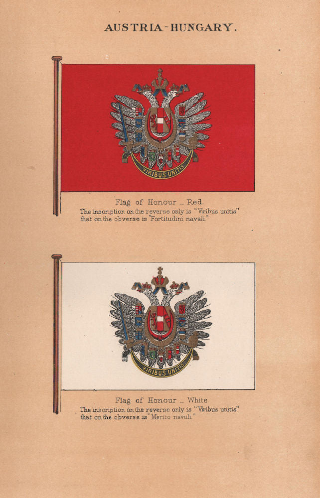 AUSTRIA-HUNGARY FLAGS OF HONOUR. Red & White.